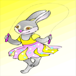 Rabbit Jumping Rope Clip Art