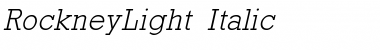 RockneyLight Italic Font