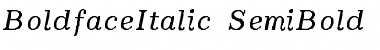 BoldfaceItalic-SemiBold-Italic Regular Font