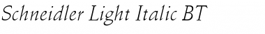 Schneidler Lt BT Light Italic Font
