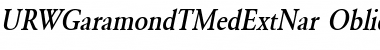 URWGaramondTMedExtNar Oblique Font