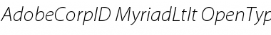 Adobe Corporate ID Myriad Light Italic Font