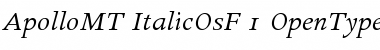 Apollo MT Italic Oldstyle Figures Font