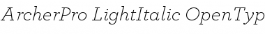 ArcherPro Light Italic Font