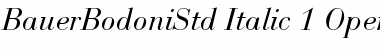 Bauer Bodoni Std 1 Italic Font