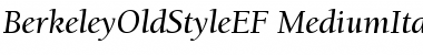 BerkeleyOldStyleEF MediumIta Font