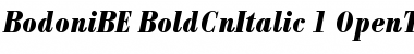 Bodoni BE Bold Condensed Italic Font