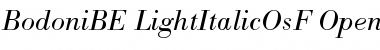 Bodoni BE Light Italic OsF Font