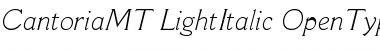 Cantoria MT Light Italic Font