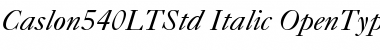 Caslon 540 LT Std Italic Font