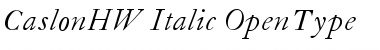 Download CaslonHW-Italic Font