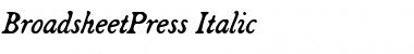 Broadsheet Italic Font