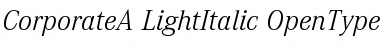 Corporate A Light Italic Font