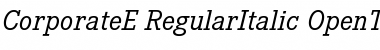 CorporateE RegularItalic Font