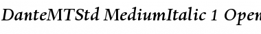 Dante MT Std Medium Italic Font