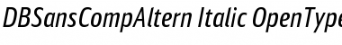 DB Sans Comp Altern Regular Italic Font