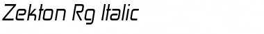Zekton Rg Italic Font