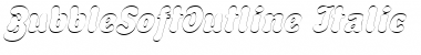 BubbleSoftOutline Italic Font