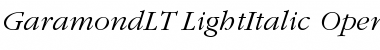 ITC Garamond LT Light Italic Font