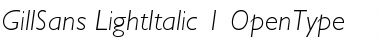 Gill Sans Light Italic Font