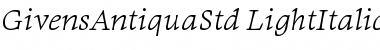 Givens Antiqua Std Light Italic Font