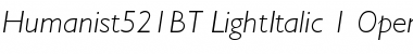 Humanist 521 Light Italic Font