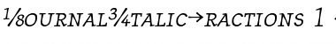 JournalItalicFractions Regular Font