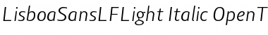 Lisboa Sans LF Light Italic Font