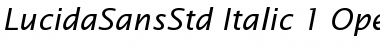 Lucida Sans Std Italic Font