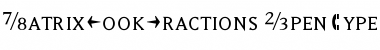 MatrixBookFractions Regular Font