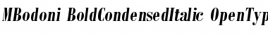 Bodoni Bold Condensed Italic Font