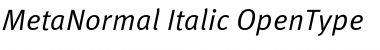 Meta Normal Italic Font