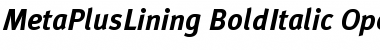 MetaPlusLining BoldItalic Font