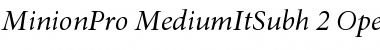 Minion Pro Medium Italic Subhead Font