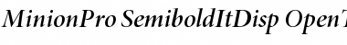 Minion Pro Semibold Italic Display Font