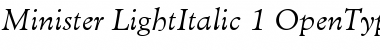 Minister Light Italic Font