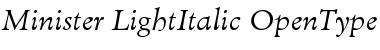 Minister Light Italic Font