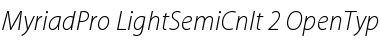 Myriad Pro Light SemiCondensed Italic Font