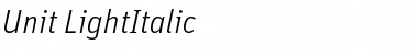 Unit-LightItalic Regular Font