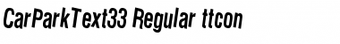 CarParkText33 Regular Font
