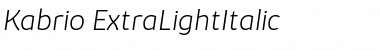 Kabrio ExtraLight Italic Font
