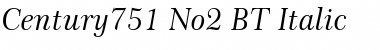 Century751 No2 BT Italic Font