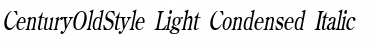 CenturyOldStyle-Light Condensed Italic Font