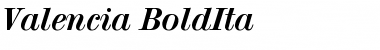 Valencia-BoldIta Regular Font