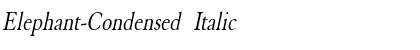 Elephant-Condensed Italic Font