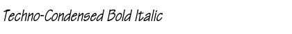 Techno-Condensed Bold Italic Font