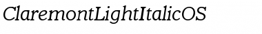 ClaremontLightItalicOS Roman Font