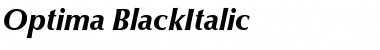 Optima BlackItalic Font