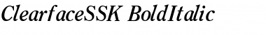 ClearfaceSSK BoldItalic Font