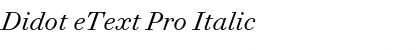 Didot eText Pro Italic Font